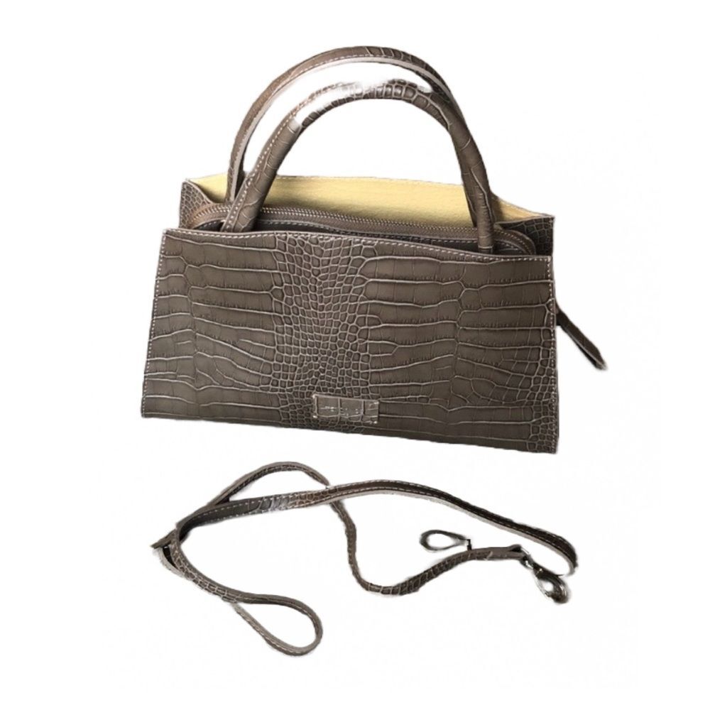 TENDANCE PARIS WOMENS LEATHER COCCO BALI SATCHEL DESIGNER HAND BAG TAN